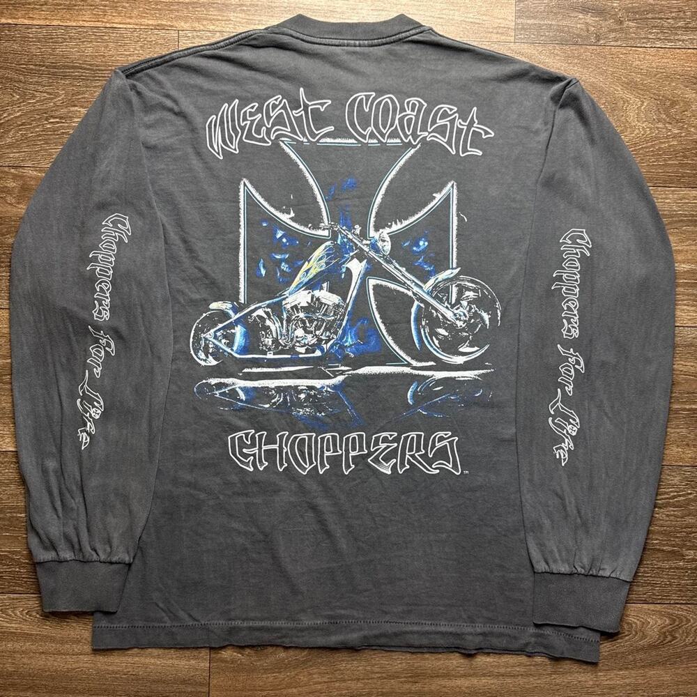 REPRINT Black Sun Faded Jesse Who West Coast Choppers Single Stitch Long Sleeve